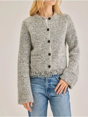 REBECCA TAYLOR Marianne Boucle Knit Cardigan, SZ Small